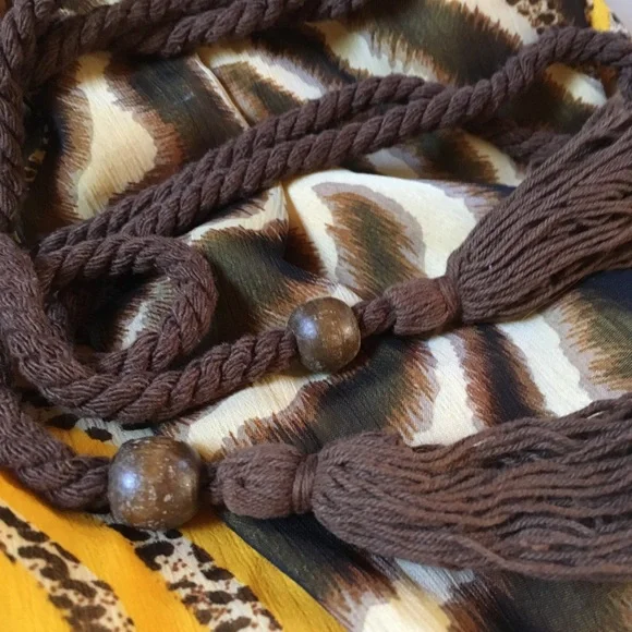 Entro sz med Dark Yellow & Brown Animal Print Maxi Dress - Picture 6 of 6